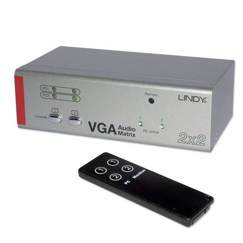 Lindy mátrix kontroller audio/VGA, 2x2 port