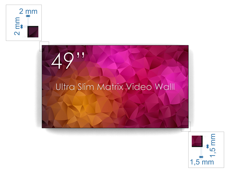 SWEDX UMX-49K8-01 Display 49" Ultra Matrix Videowall FULL HD, bezel 3.5mm, integrált kontrollerrel